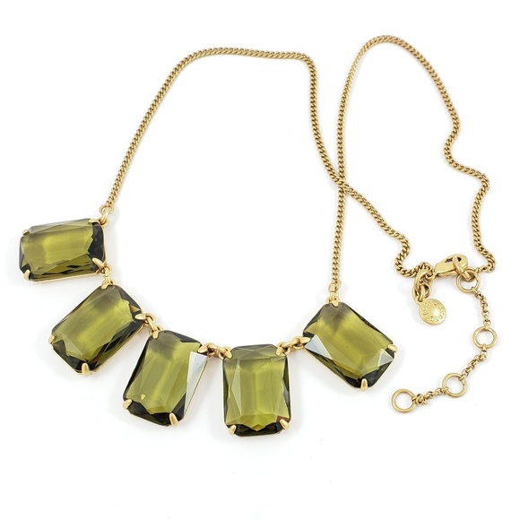 J. Crew Jewelry - J. Crew Necklace Large Green Emerald Cut Stones